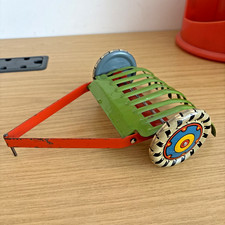 CE28: Vintage Mettoy  Tin Plate Tractor Rake - VGC