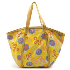 Chanel Canvas Leather High Summer 2Way Tote Bag Women Yellow One Size