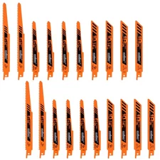 Reciprocating Saw Blades | 20pc Set Electric Metal Wood Pruning 1/2" plastic