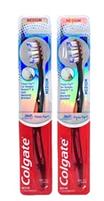 2x Colgate 360° Advanced FLOSS-TIP MEDIUM Bristles Manual Toothbrushes NISP