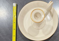 “Lenox Ivory Porcelain Chamberstick Candle Holder 24K Gold Trim Ring Handle USA