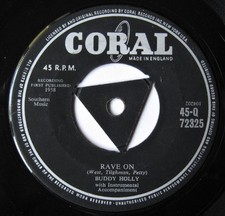 7" BUDDY HOLLY Rave On / Take Your 45Q72325 Coral UK