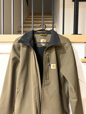 Carhartt Mens Green Softshell Jacket Full Zip Lined Stand-Up Collar M Regular