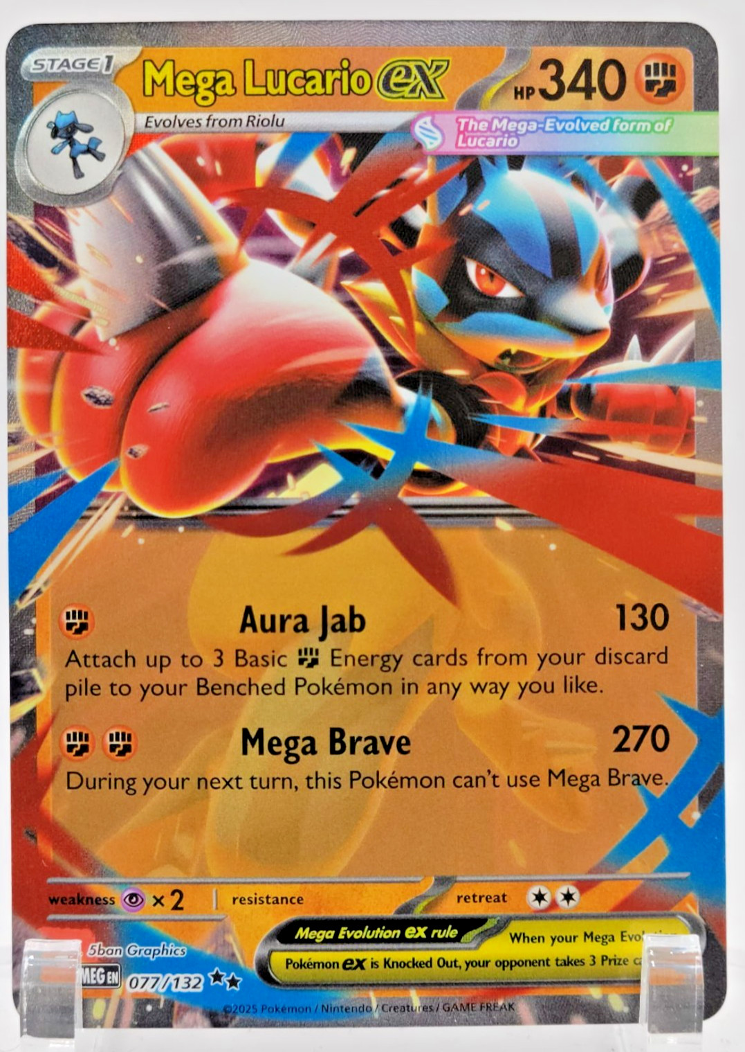 Pokemon TCG NM Near Mint Mega Evolution Mega Lucario EX 077/132