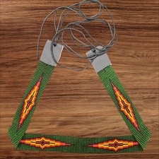 Beaded Hat Band Geometric Southwestern Pattern Cowboy Rode Handmade hatband
