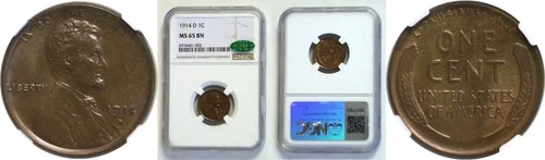 1914-D 1C Lincoln Cent NGC MS-65 BN CAC