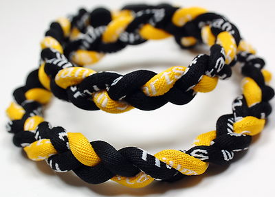 SALE 20'' 3 Rope Titanium Twist Sport Necklace Black Yellow Tornado Baseball