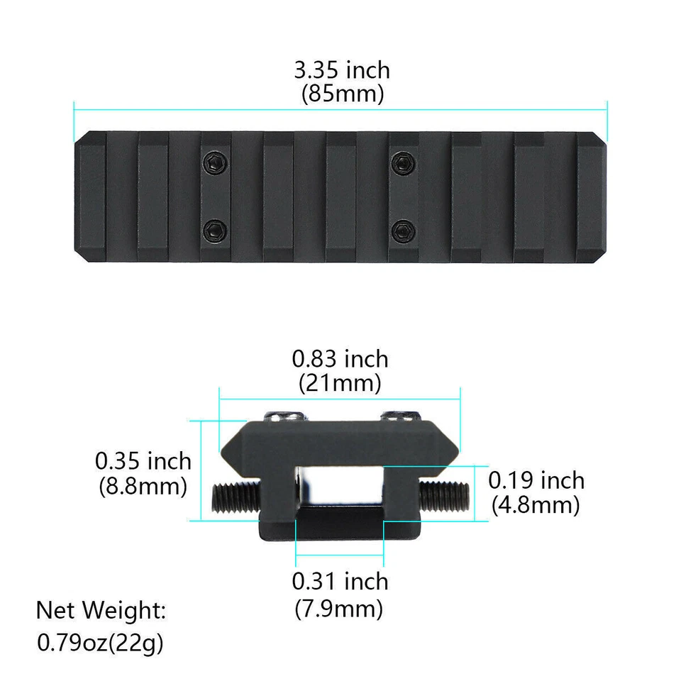 Scope Mount Ventilated Rib Picatinny Rail Dovetail 20mm Base Adapter - Image 4 of 4