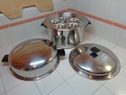 Cory Flavor Seal 6 Qt Stock Pot 3-Ply 18-8 Stainless Steel 2 Lids + Egg Poacher — photo 1