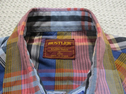 Vtg Rustler Pearl Snap Shirt Mens 16 32/33 Western Cowboy Formal Mint Condition - Picture 5 of 13