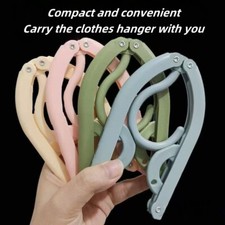 1-10X Travel Portable Foldable Clothes Coat Plastic Hangers Folding Slotted Tool