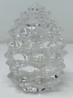 Tiffany & Co Vintage Crystal 2-pc Candle Trinket Holder Clear Glass Pinecone