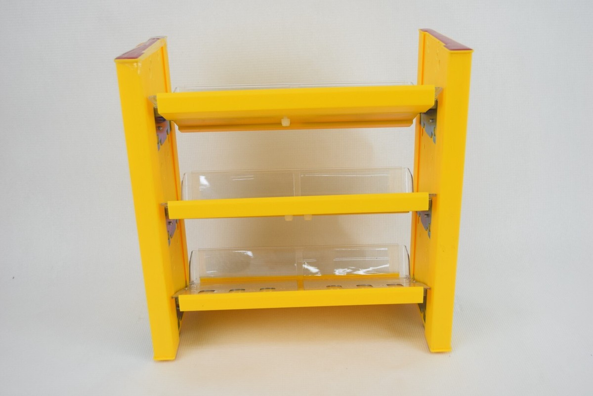 M&M Store Candy Rack Display Expandable Yellow Plastic Shelves