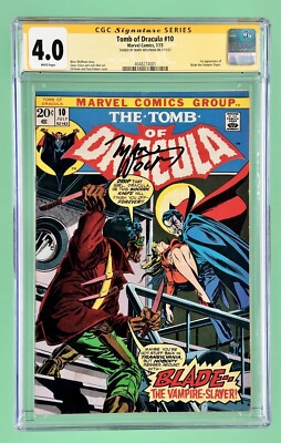 Tomb of Dracula #10 (CGC 4.0) 1973, 1st App. of Blade, Signed by
