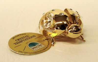 CRYSTAL TEMPTATIONS -Marienkäfer 4757 klare Swarovski-Steine vergoldet 55x45 mm