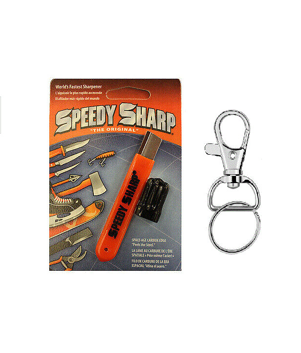 1 or 2 PACK Speedy Sharp Carbide Knife Sharpener, Key Chain & Hook Ring included