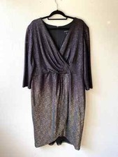 Lane Bryant Surplice Ombr  Sparkle Dress Faux Wrap Size 18 EUC Party Cocktail