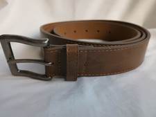 Mens 1 3/8" Wide Brown Faux Leather Belt Size 50 - 52