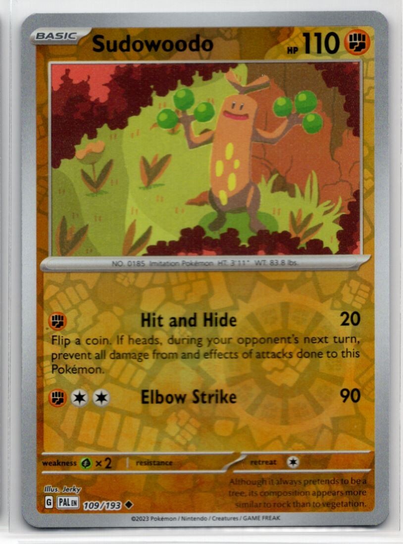 Pokemon Paldea Evolved Reverse Holo 109/193 Sudowoodo