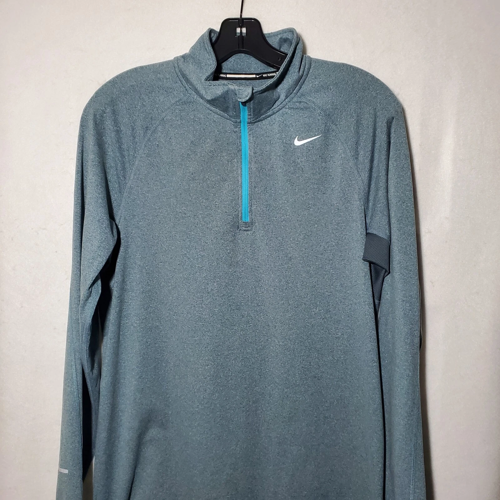 Nike Running Shirt Repel Element Mens Small 1/4 Zip Top Grey Long Sleeve
