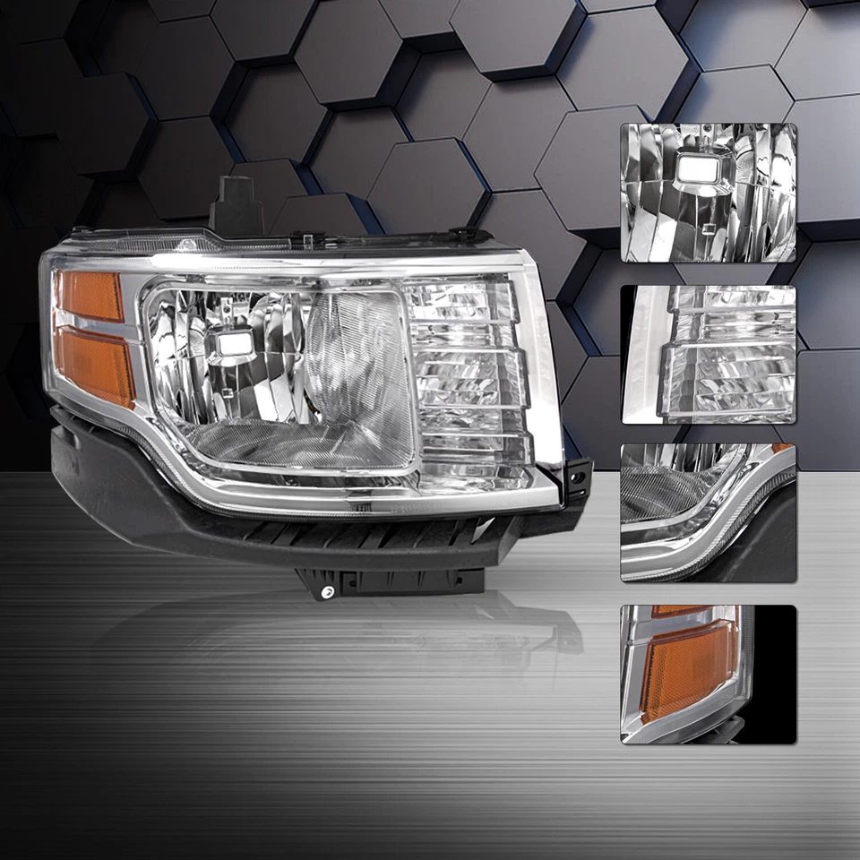 For 2009-2012 Ford Flex Chrome Halogen Type Headlights Lamps Assembly Set LH+RH Foto 4 de 4