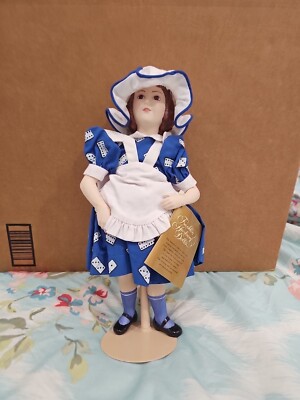 Vintage Franklin Heirloom Doll 12'' Crystal Domino Sugar Girl Doll w/ Stand