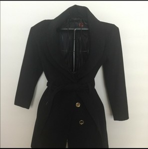 guess long black coat