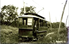 Rural Salem Ohio Street Railway Postcard Trolley Interurban RPPC Reprint