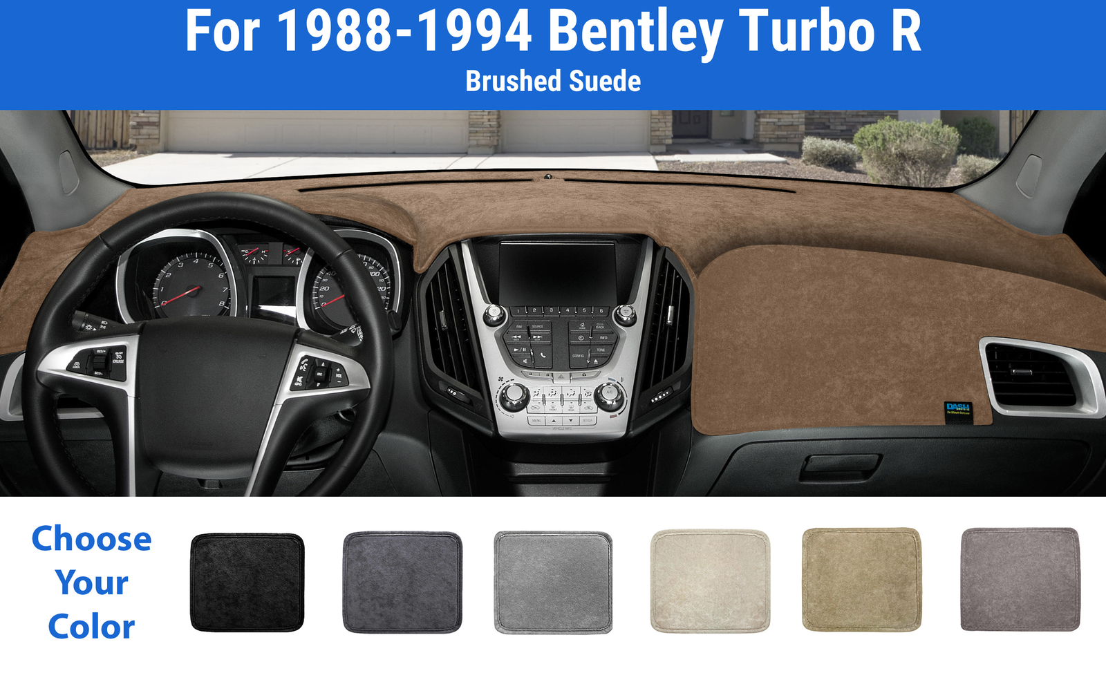 Dashboard Dash Mat Cover for 1988-1994 Bentley Turbo R (Brushed Suede)