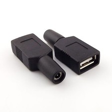 1x CCTV DC Power USB Female Jack to 3.5mm x 1.35mm Female Jack Adapter Connector