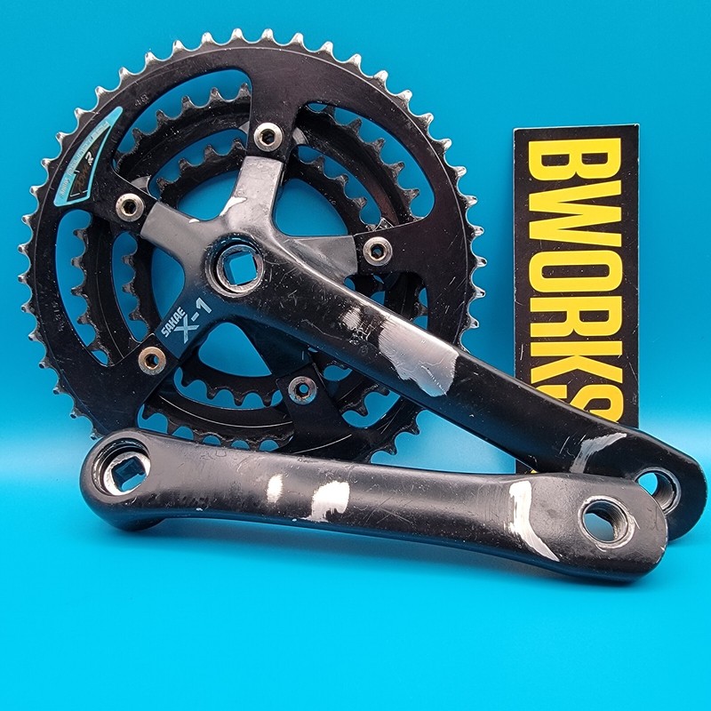 Sakae X-1 Triple Square Taper Crankset 175mm 48/38/28t 5 Bolt 104/64 BCD   d28