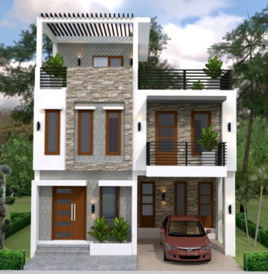 26x36 Feet Small House Plan 8x11 Meter 3 Beds 3 Baths Terrace Roof