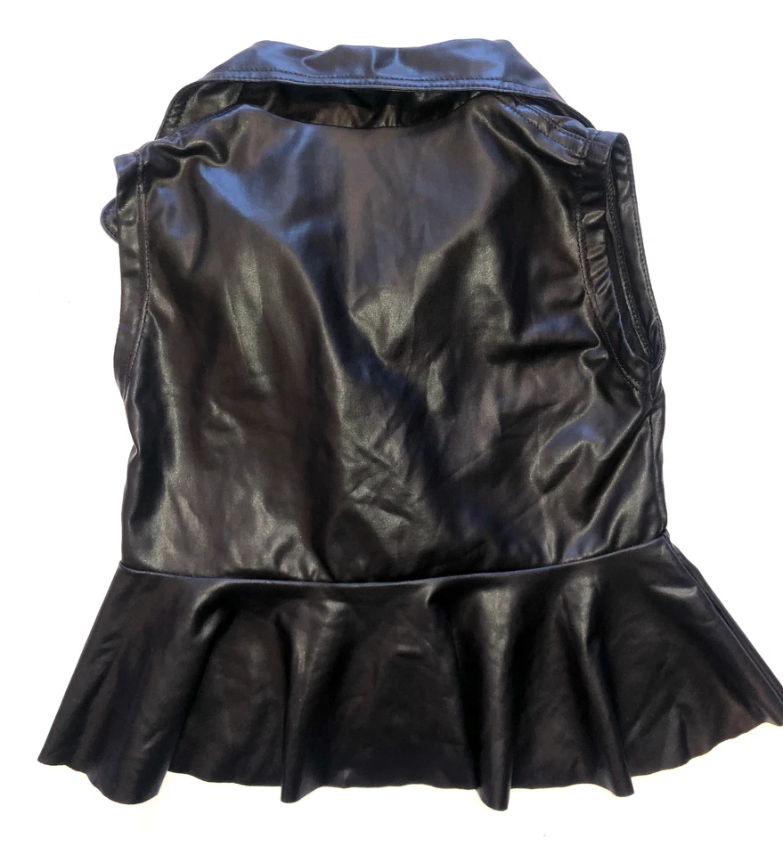 Цветы на Zoe малышей девочек черный пеплум молнии moto стиль жилет бак 3T - Изображение 2 из 2