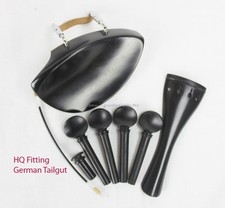 YDC Violin Ebony Fitting 8 Piece Set ------German Tailgut ----Tekka Chinrest