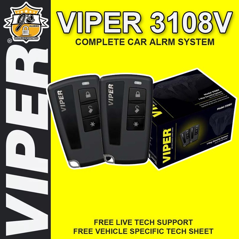 JS ALARMS ALL NEW MODEL VIPER 3108V 1 WAY CAR ALARM SECURITY