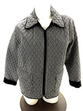 Christopher & Banks Womens Black Gingham Reversable Quilted Jacket Size M