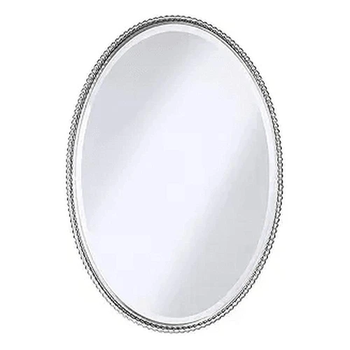 Uttermost Sherise Oval Glass and Metal Wall Mirror in Brushed Nickel - Picture 2 of 7
