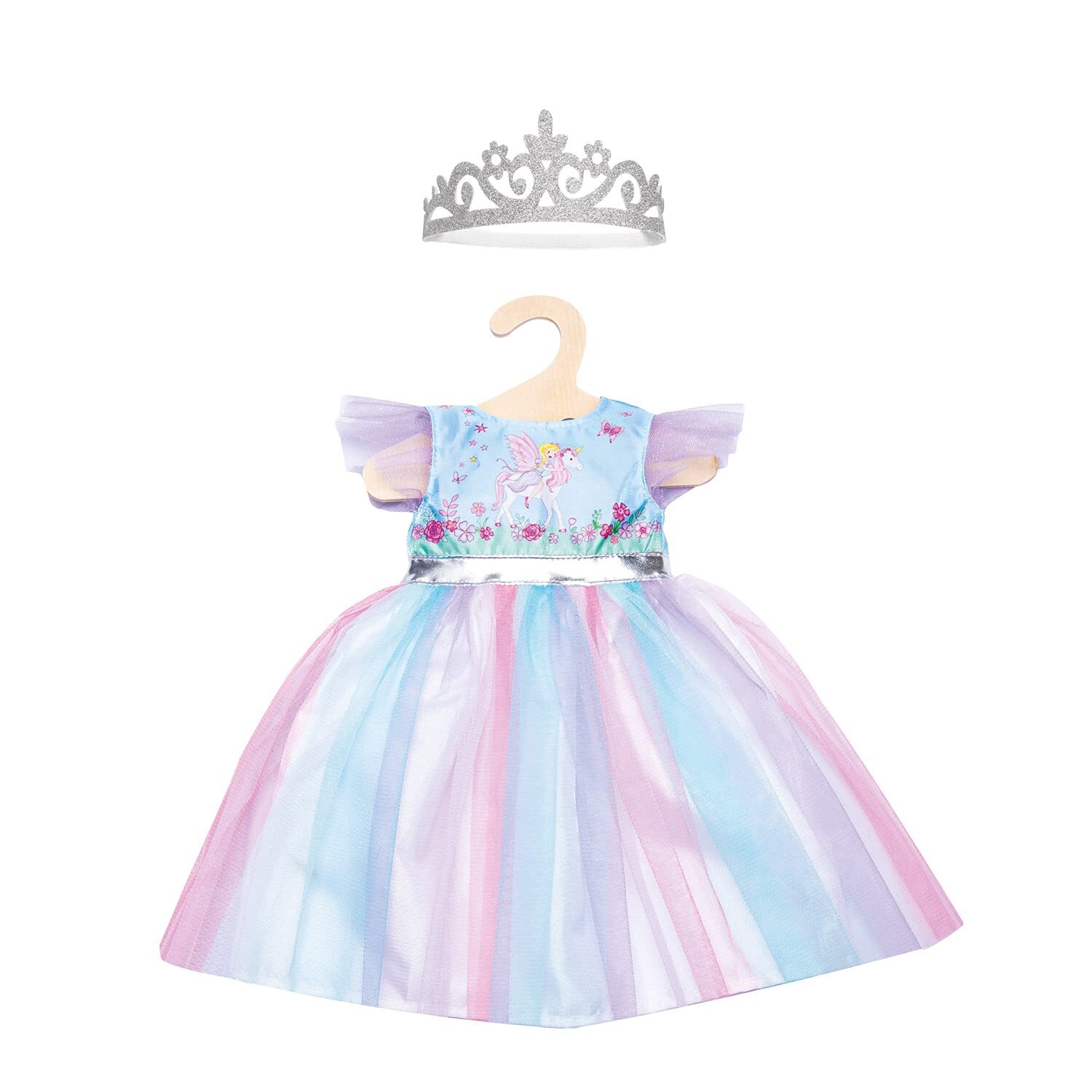 Heless 2130 - Fairy and Unicorn Doll Dress with Silver Crown Size 35 - 45 cm Fai