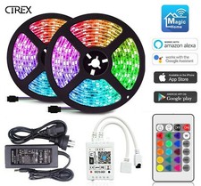 LED Strip Lights 5050 RGB Waterproof 12V 5M Magic Home Remote Controller Adapter