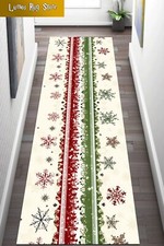 Christmas Rug, Merry Christmas Runner, Snowflakes Runner, Christmas Decoration