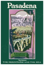Pasadena 1920s Beautiful Vintage-Style Advertising Poster