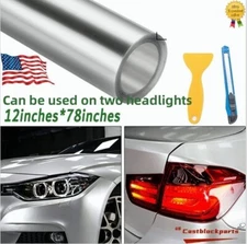 Fit For Headlight Taillamp Transparent Lens Vinyl Protection Wrap Film 12''x78''