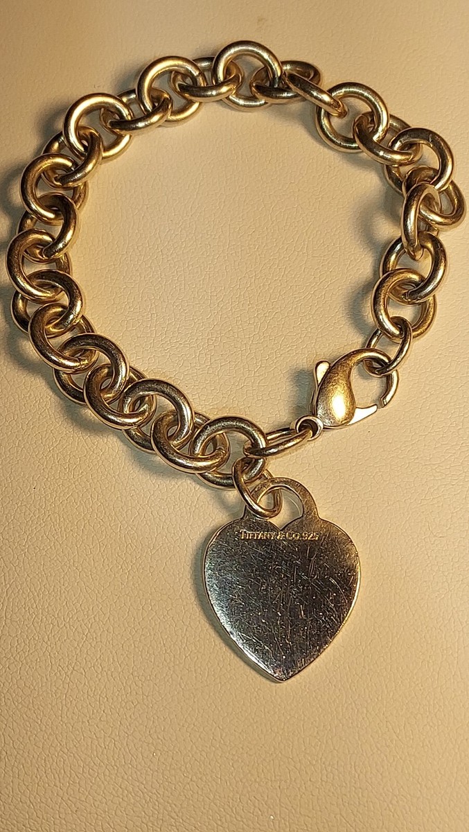 最終価格Tiffany＆Co. silver925 chain bracelet Vintage Tiffany & Co 925 Sterling Silver Double Heart Chain