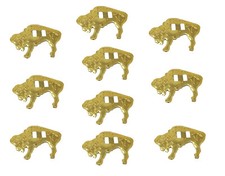 10 pcs Gold Buffalo Metal Southwestern Slotted Concho Slides Scarf Belt Bolo VTG