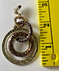Earrings  boho-style mixed-metal (gold & copper/rose gold tone),  loop dangle — photo 4