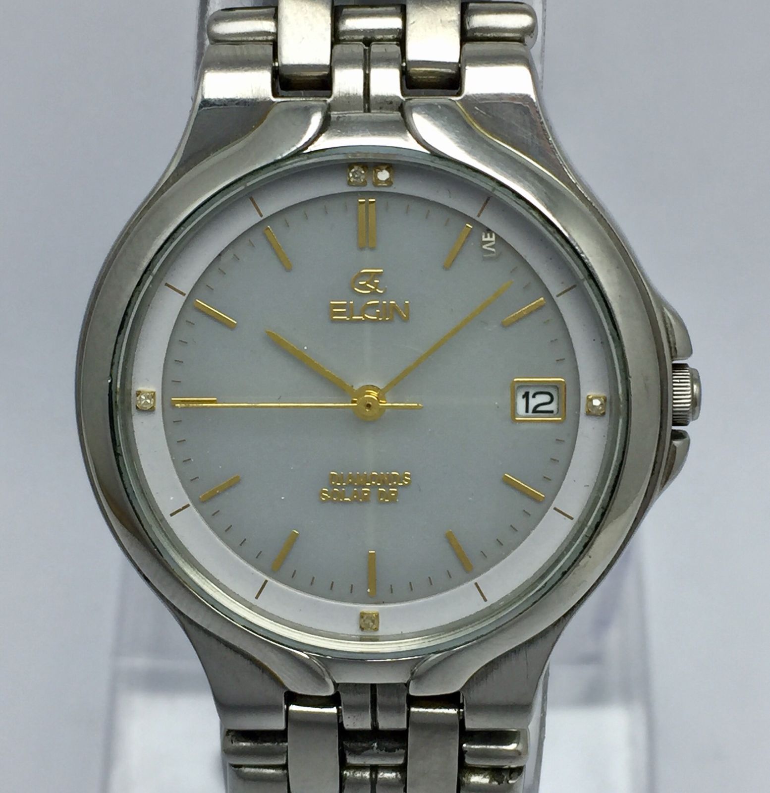 Elgin Diamonds Solar DR FK-967-C Vintage Watch For Parts