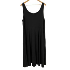 Quince Extended Sizes Tencel Jersey Fit & Flare Dress Black 3x