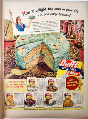 Duffs Spice Cake Mix Kitchen Decor Baking Vintage 1948 Ad Magazine Print