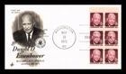 DR JIM STAMPS US COVER DWIGHT D EISENHOWER 8C BOOKLET PANE FDC ARTCRAFT