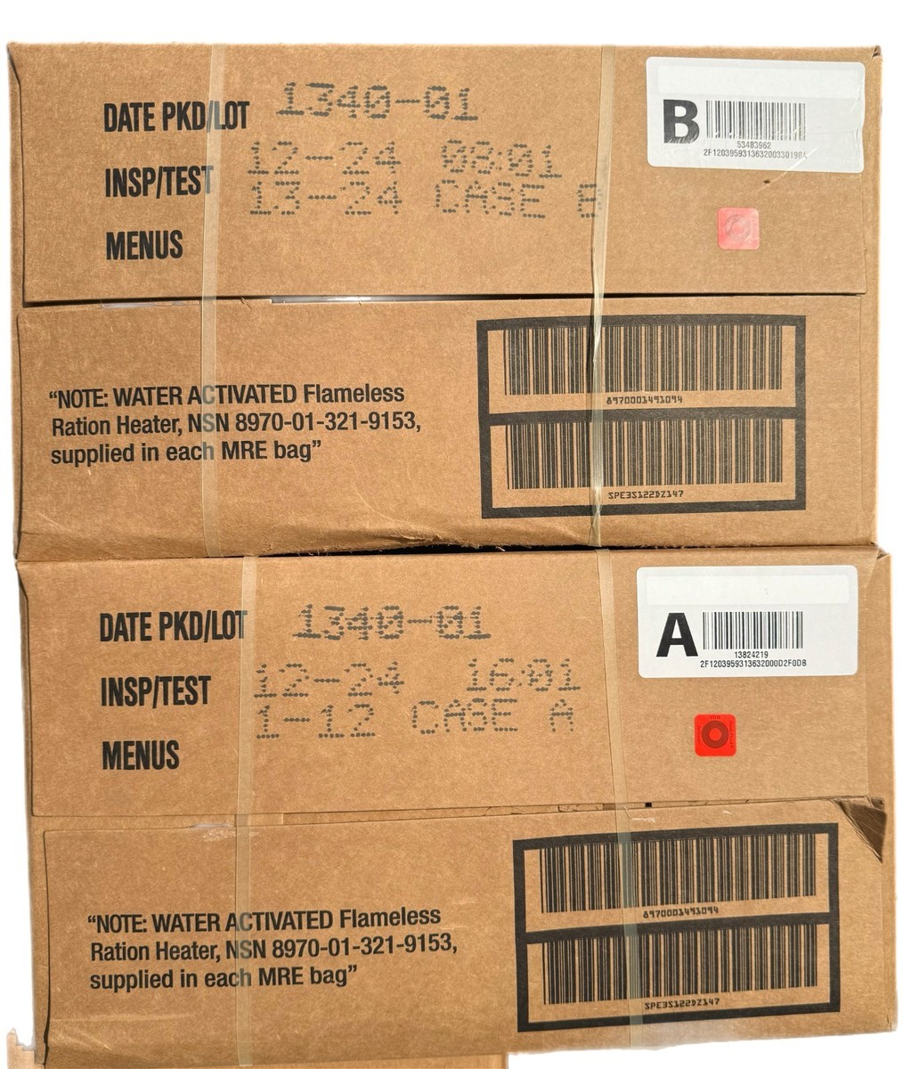 U.S. Military MRE Ready to Eat Meals 12/24 Date Choice of Menu A